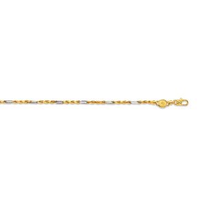 14k 2.5mm Two-tone Gold Solid Milano-figarope 26"