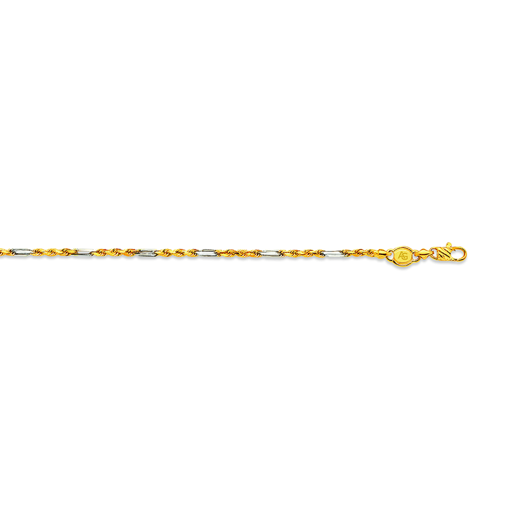14k 2.5mm Two-tone Gold Solid Milano-figarope 16"