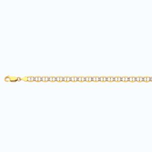 10k 6mm Yellow Gold Solid Pave Mariner 22"