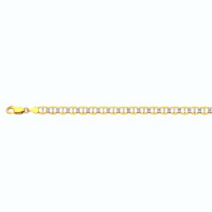 10k 6mm Yellow Gold Solid Pave Mariner 16"