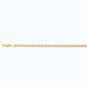 10k 5mm Yellow Gold Solid Pave Mariner 28"