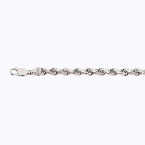 18K 5MM WHITE GOLD SOLID DC ROPE 7"
