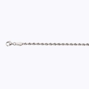 18K 2.5MM WHITE GOLD SOLID DC ROPE 8.5"