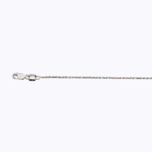 18K 1MM WHITE GOLD SOLID DC ROPE 8.5"