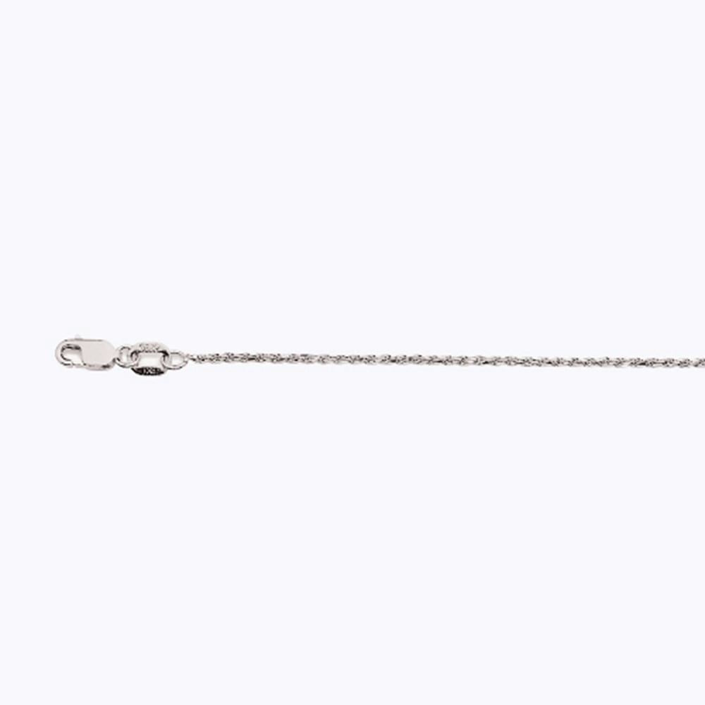 10k 1mm White Gold Solid Dc Rope 16" - Image 2