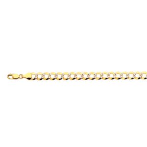 10k 8mm Yellow Gold Solid Pave Curb 16"