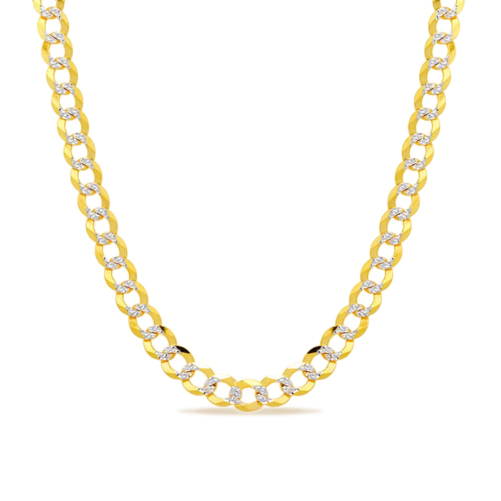 14k 5.5mm Yellow Gold Solid Pave Curb 20" - Image 2