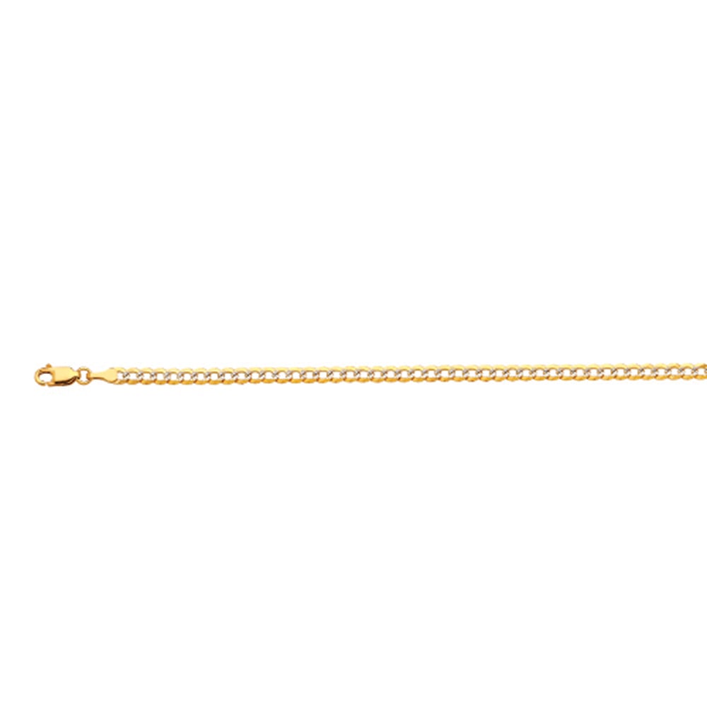 10k 3.5mm Yellow Gold Solid Pave Curb 16" - Image 2