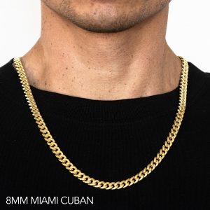 10k 8mm Yellow Gold Solid Miami Cuban 22"