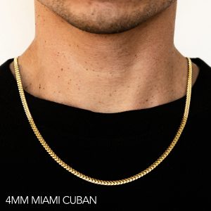 10k 4mm Yellow Gold Solid Miami Cuban 28"