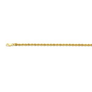 14k 3.8mm Yellow Gold Hollow Quint Rope 26"