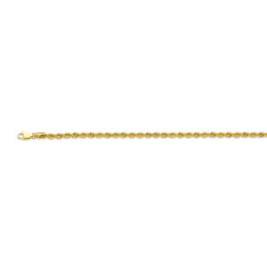10k 3.3mm Yellow Gold Hollow Quint Rope 18"