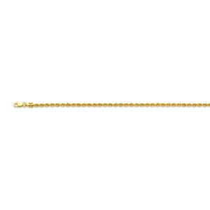 10k 2.7mm Yellow Gold Hollow Quint Rope 22"