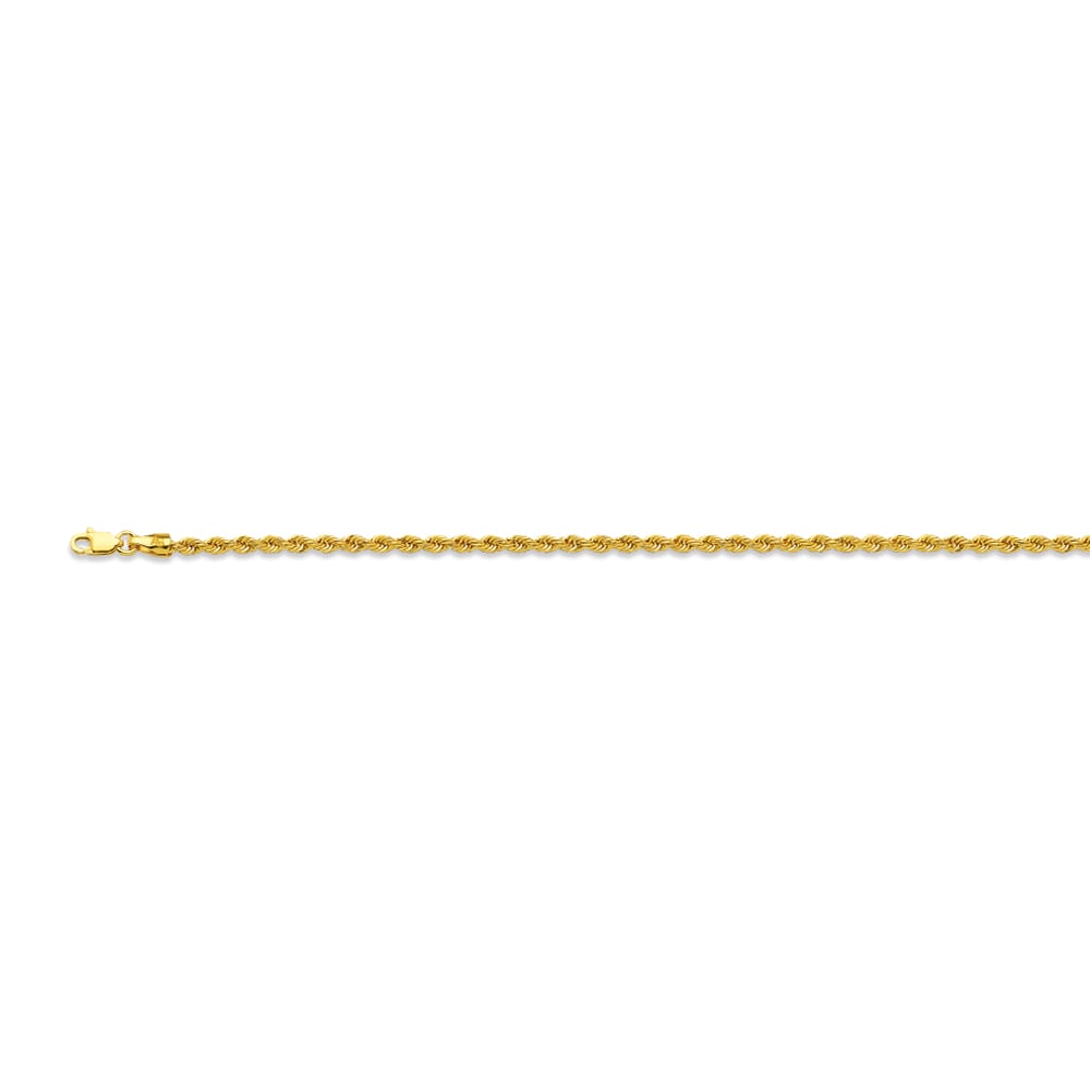 10k 2.7mm Yellow Gold Hollow Quint Rope 30"