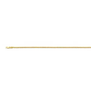 10k 1.9mm Yellow Gold Hollow Quint Rope 18"