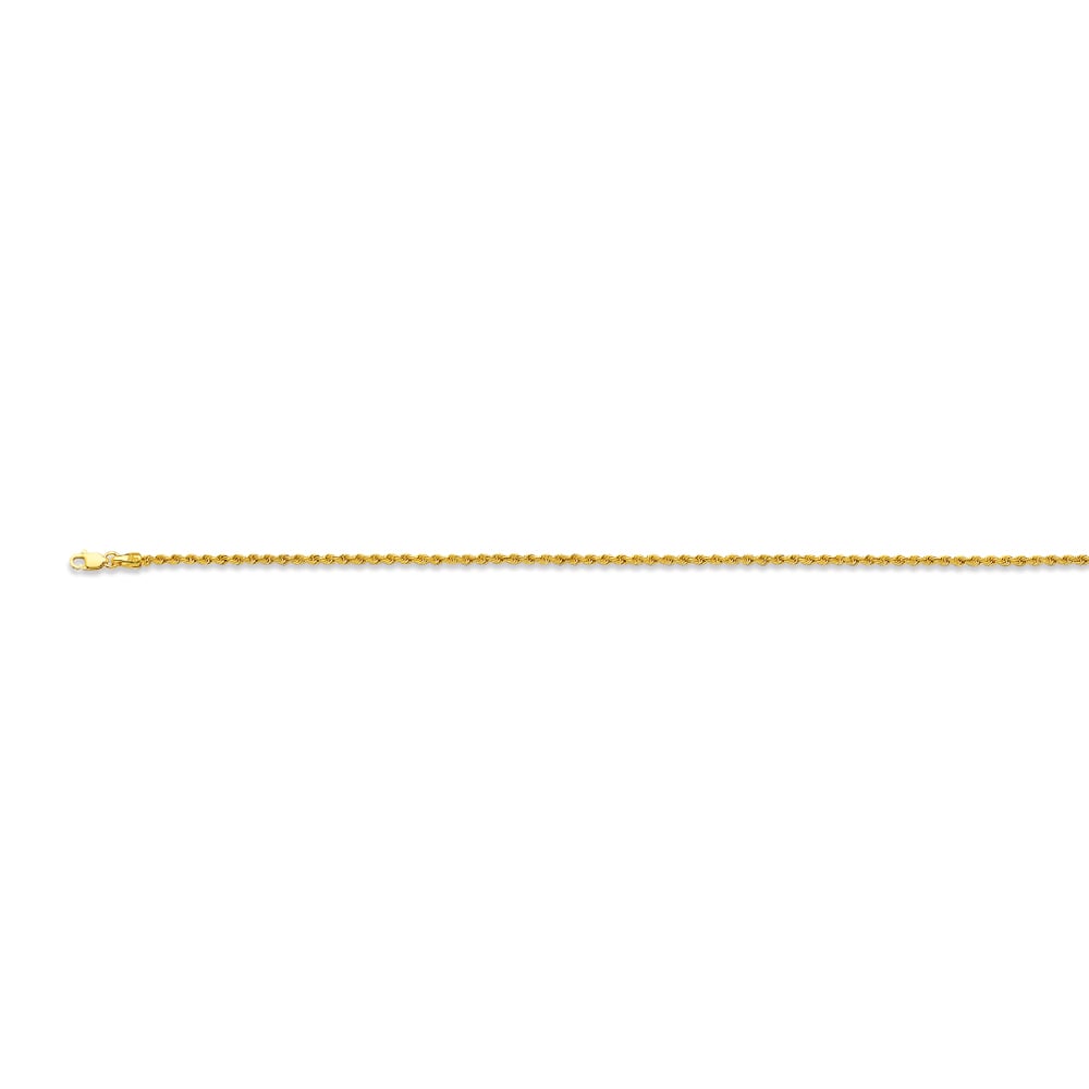 10K 1.6MM YELLOW GOLD HOLLOW QUINT ROPE 8"