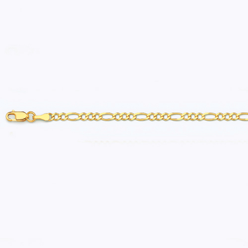 14k 2.5mm Yellow Gold Solid Figaro 20" - Image 2