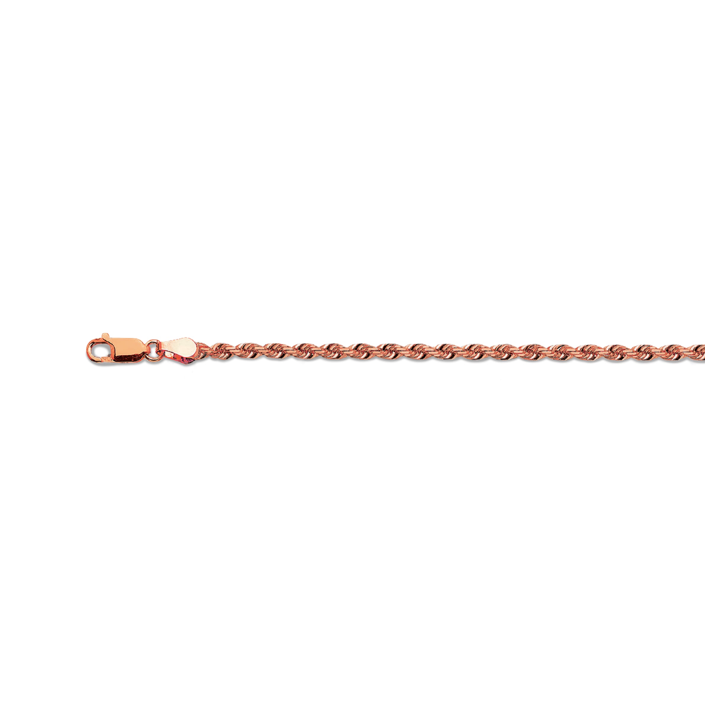 14k 3.5mm Rose Gold Solid Dc Rope 16" - Image 2