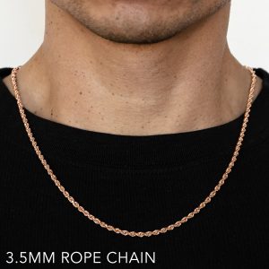 10k 3.5mm Rose Gold Solid Dc Rope 24"