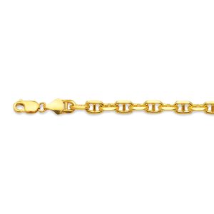 14k 3.5mm Yellow Gold Solid 3d Mariner 18"