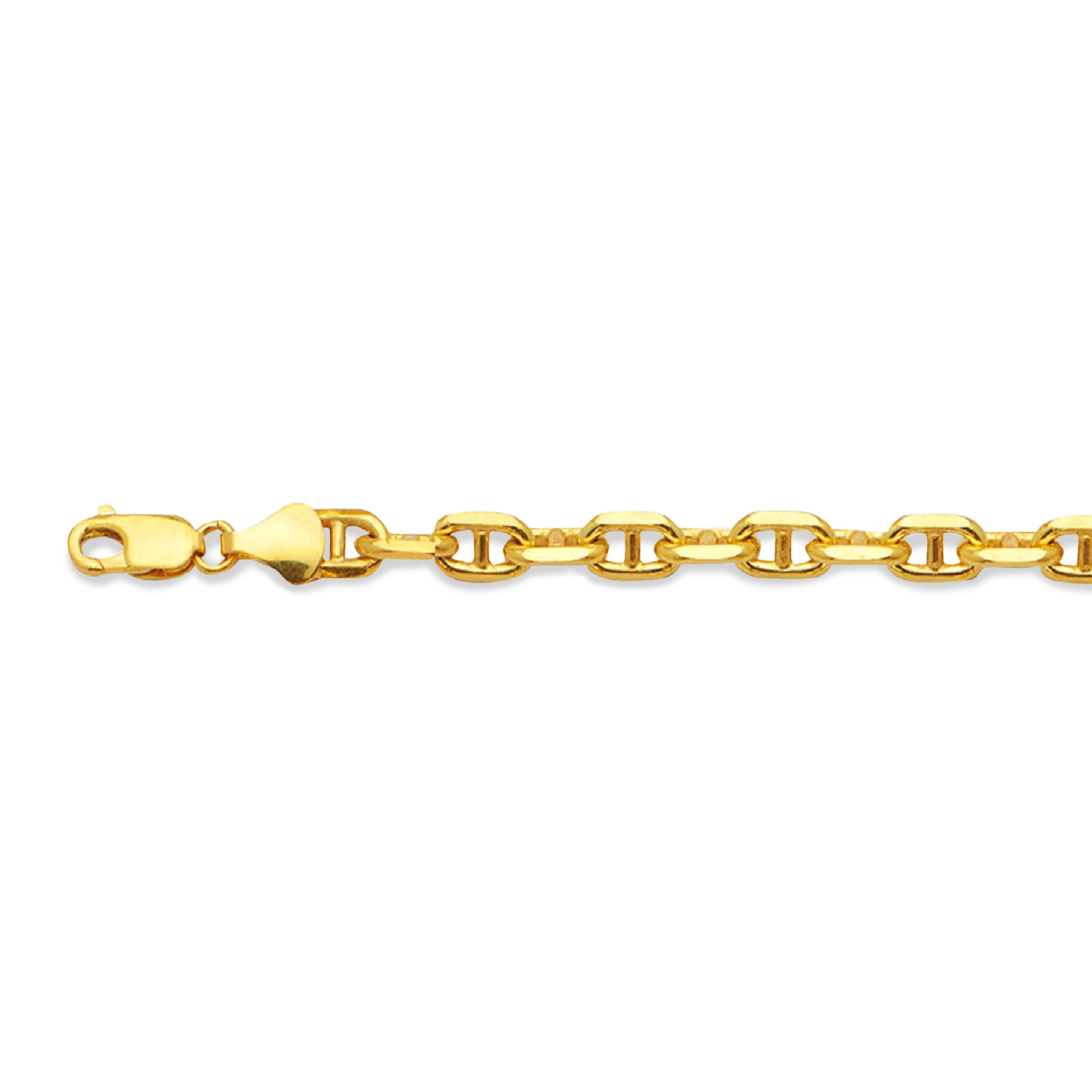 10k 3.5mm Yellow Gold Solid 3d Mariner 22"
