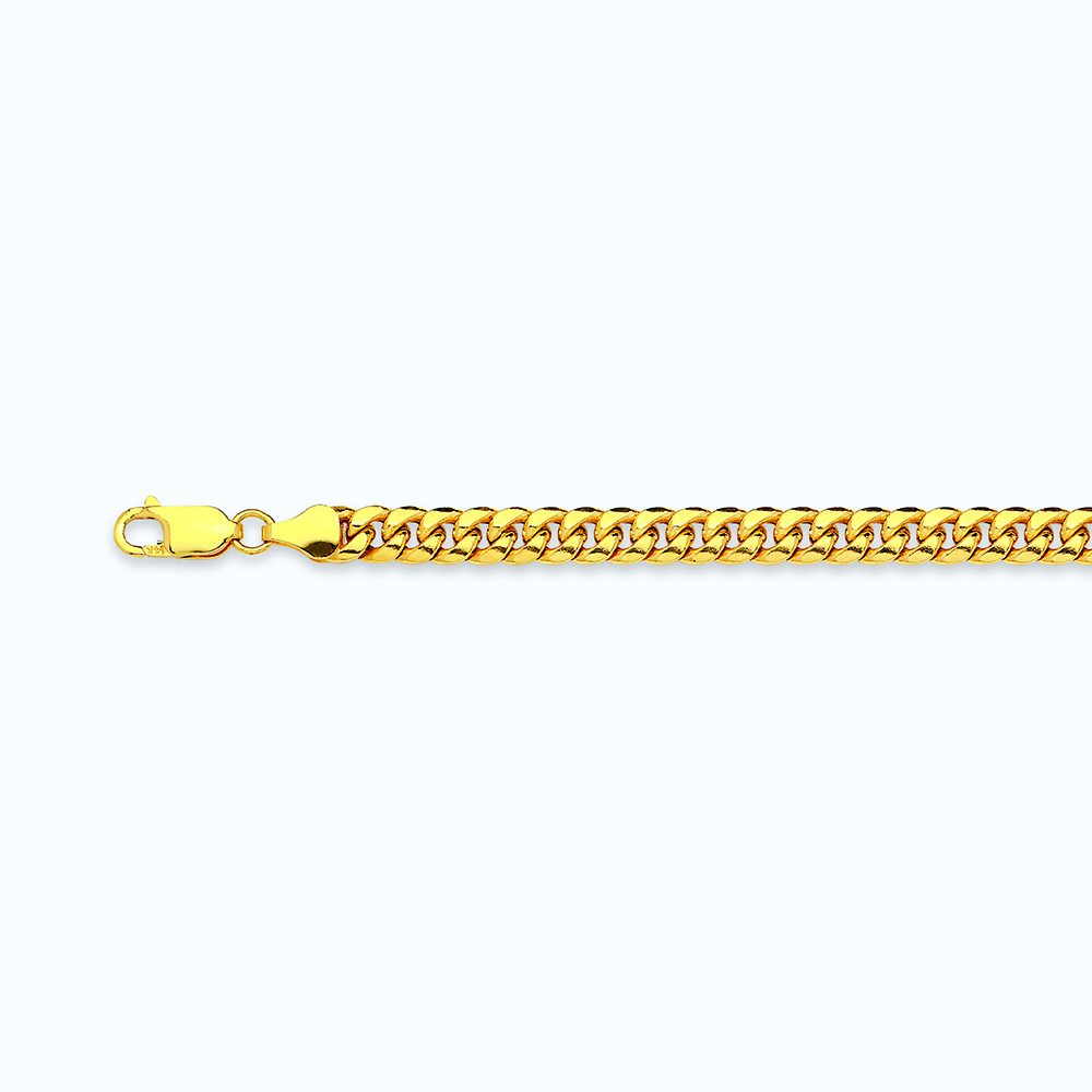 14k 4mm Yellow Gold Hollow Miami Cuban 22" - Image 2