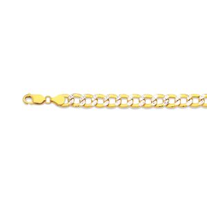 10k 7.5mm Yellow Gold Hollow Pave Curb 26"