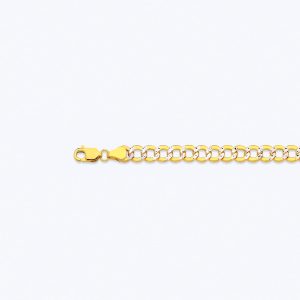 14k 5.5mm Yellow Gold Hollow Pave Curb 26"