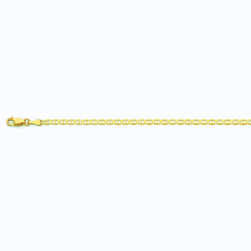 14k 4mm Yellow Gold Solid Mariner 20"