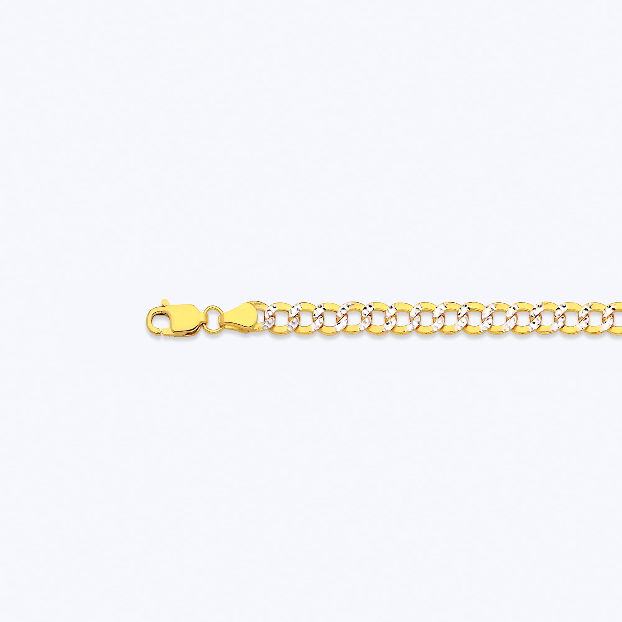 10k 4.5mm Yellow Gold Hollow Pave Curb 28"