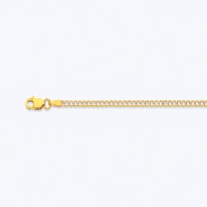 10k 2mm Yellow Gold Hollow Pave Curb 18"