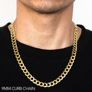 14K 9mm  Hollow Curb 24"