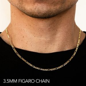 14k 3.5mm Yellow Gold Hollow Figaro 18"