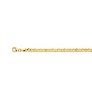 14k 3.5mm Yellow Gold Hollow Mariner 22"