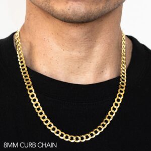 14K 8mm Solid Curb 18"
