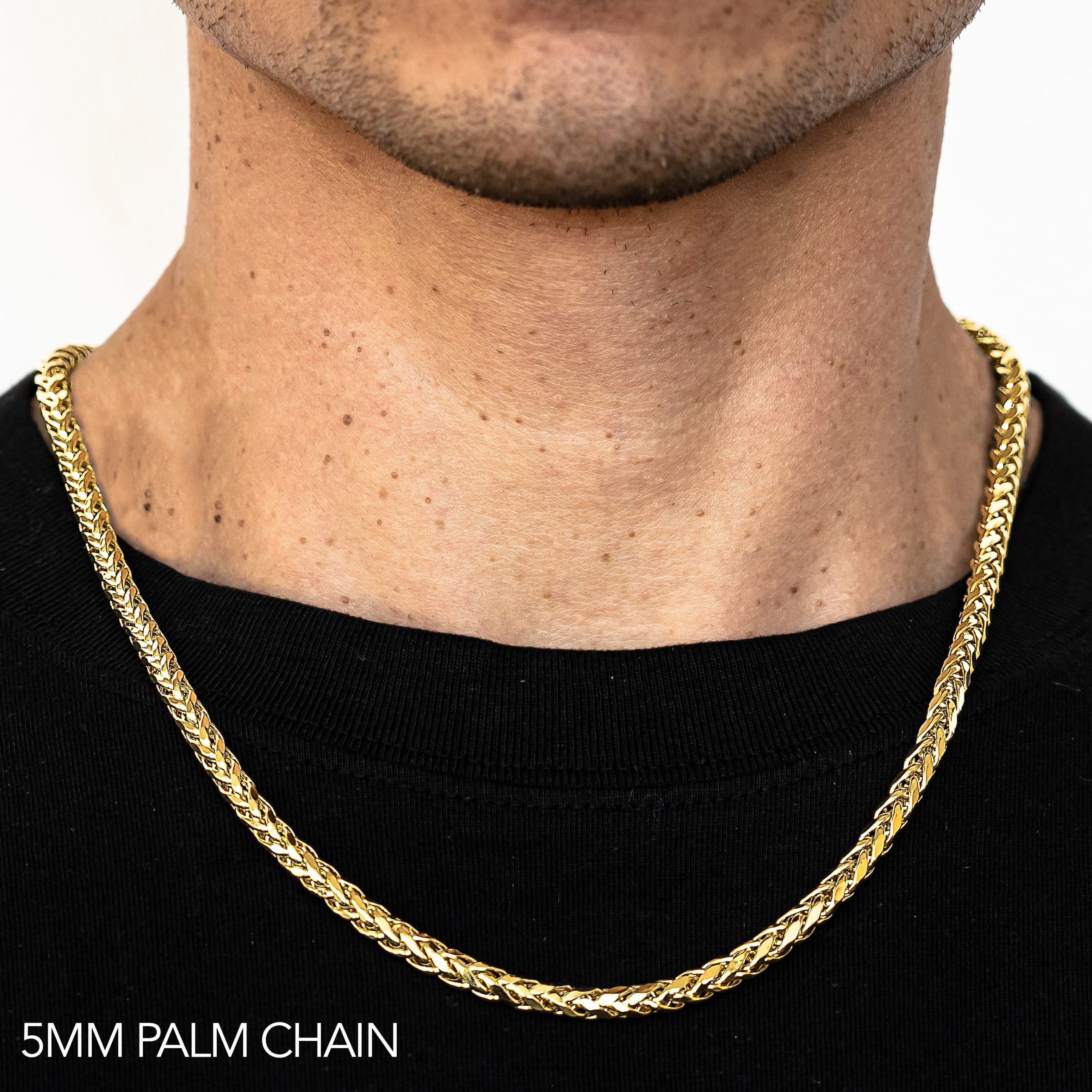 14k 5mm Yellow Gold Palm 22"