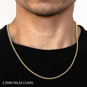 14k 2.5mm Yellow Gold Palm 26"