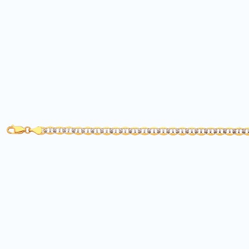 14k 5mm Yellow Gold Solid Pave Mariner 20"