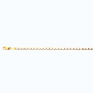 14k 4mm Yellow Gold Solid Pave Mariner 26"