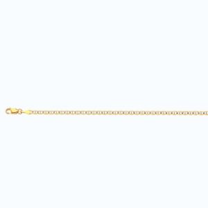 14k 3mm Yellow Gold Solid Pave Mariner 20"