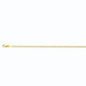 14k 3mm Yellow Gold Solid Pave Mariner 16"