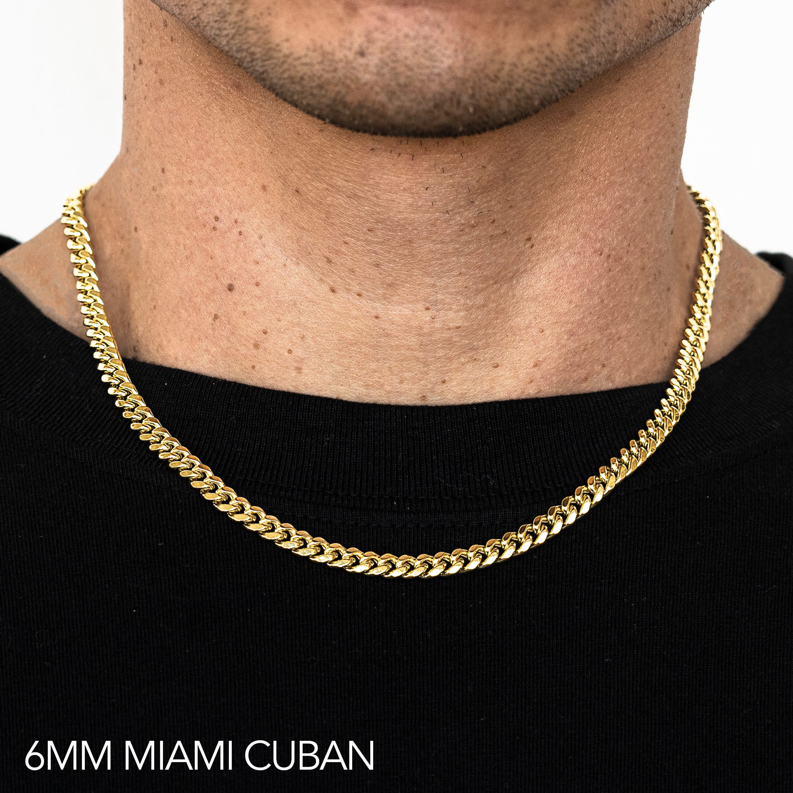 14k 6mm Yellow Gold Solid Miami Cuban 18"
