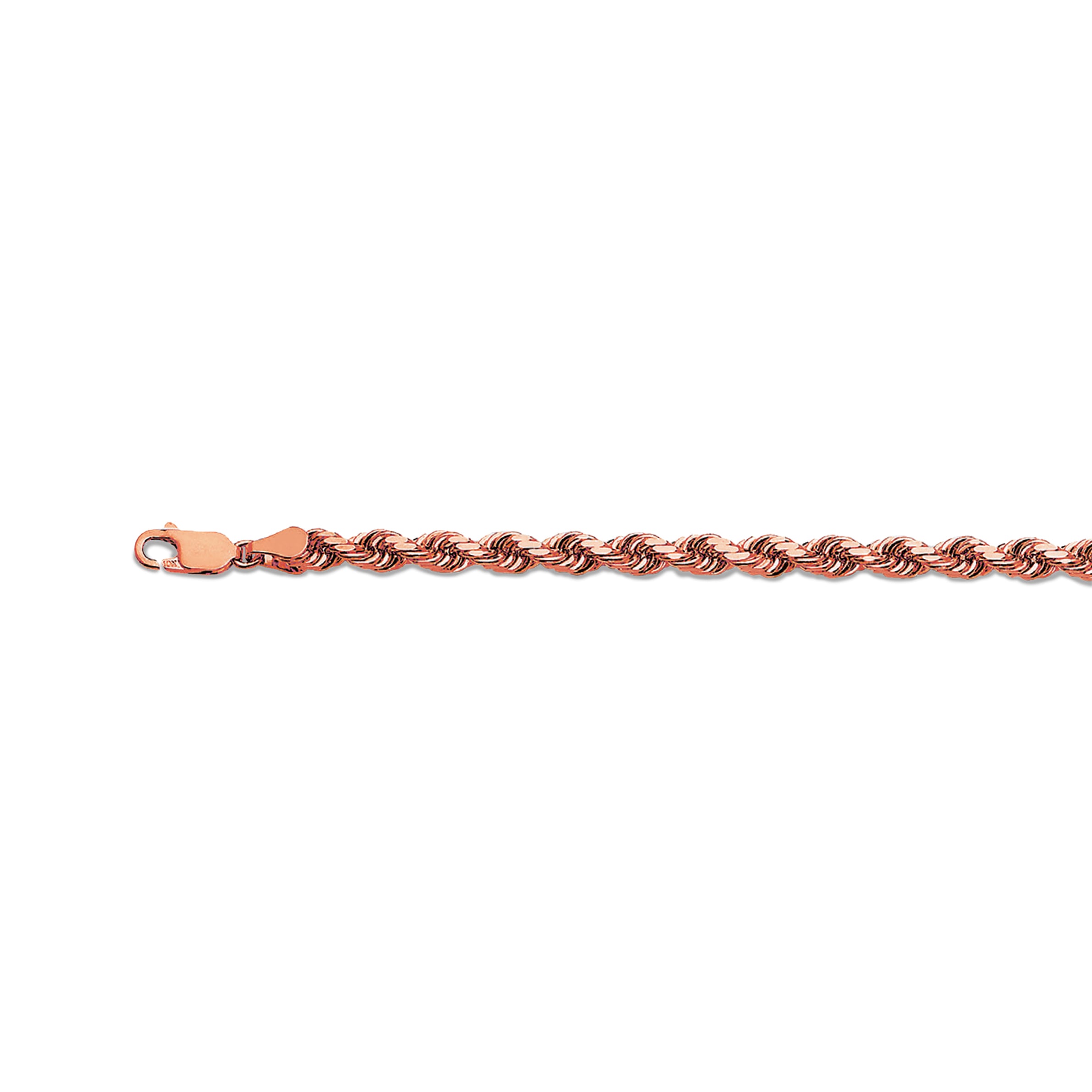 14k 5mm Rose Gold Solid Dc Rope 30" - Image 2