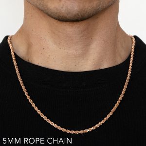 10k 5mm Rose Gold Solid Dc Rope 24"
