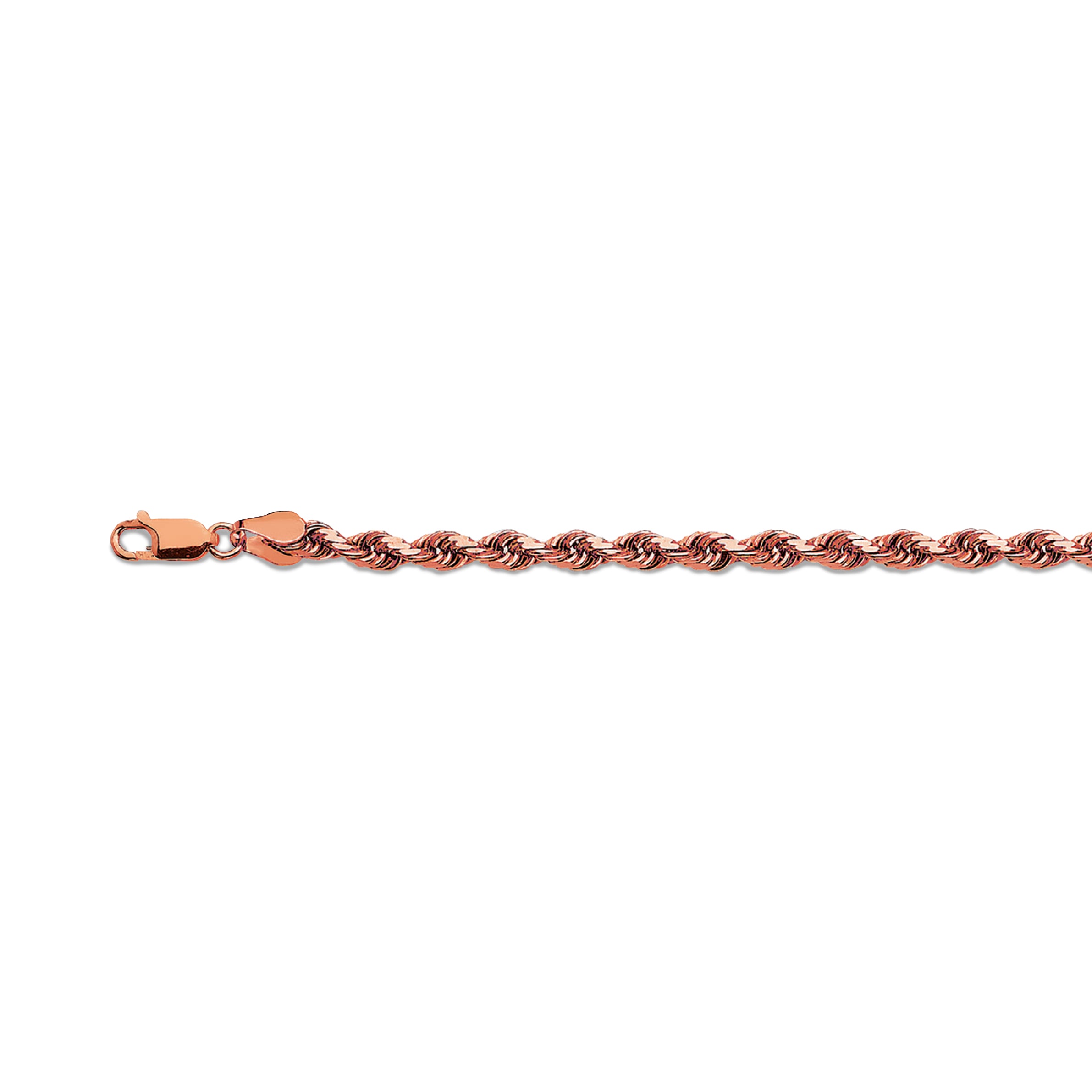 10k 4mm Rose Gold Solid Dc Rope 22" - Image 2