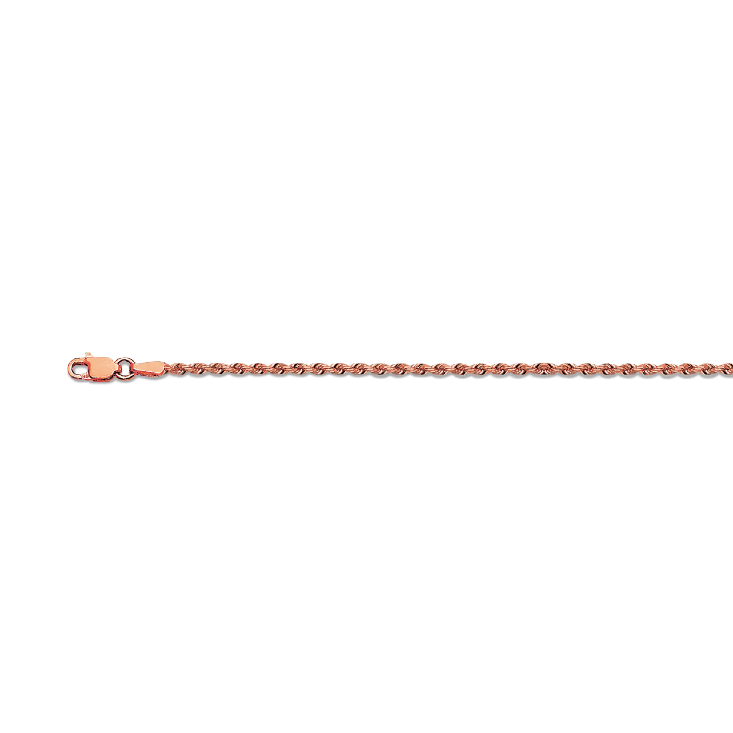 14k 2.5mm Rose Gold Solid Dc Rope 16" - Image 2