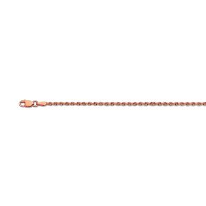 14K 2.5MM ROSE GOLD SOLID DC ROPE 8.5"