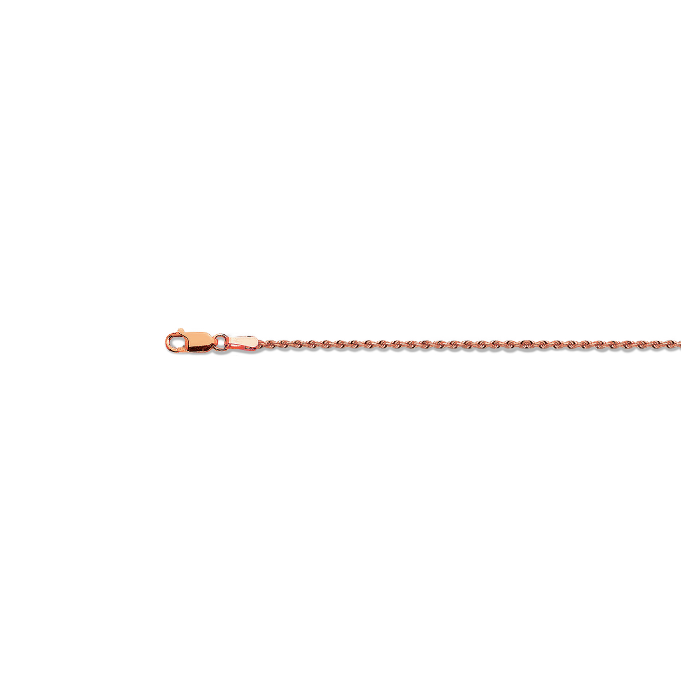 10k 2mm Rose Gold Solid Dc Rope 28" - Image 2