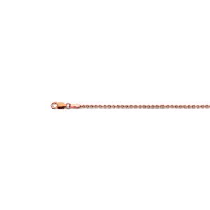 14k 2mm Rose Gold Solid Diamond Cut Rope 7.5"