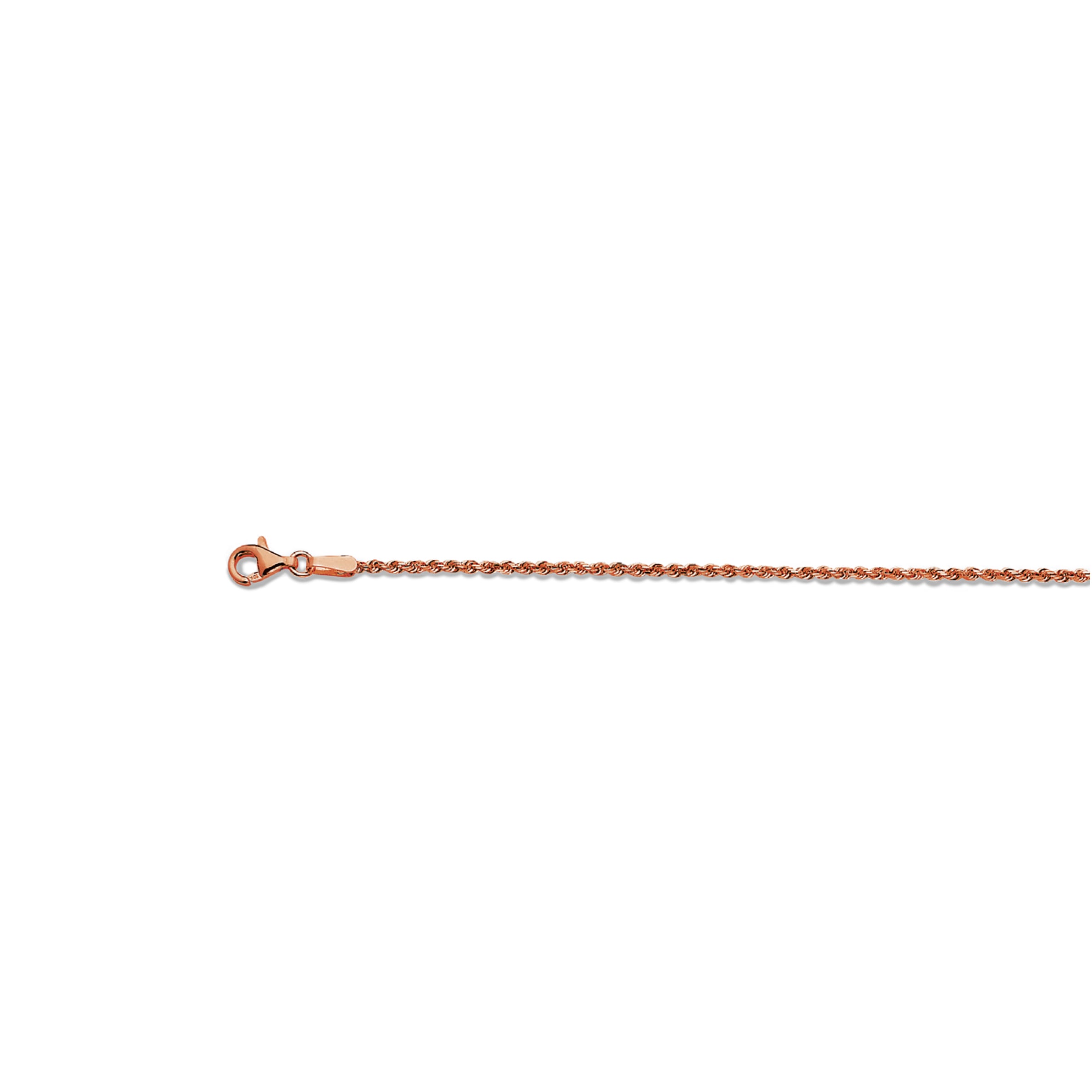 10k 1.5mm Rose Gold Solid Dc Rope 28" - Image 2